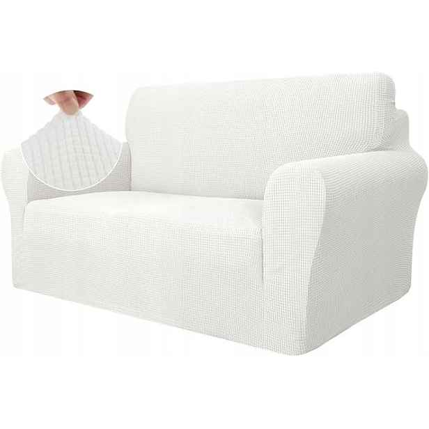 Ystyle Elastický potah na 2-místnou pohovku, bílý
