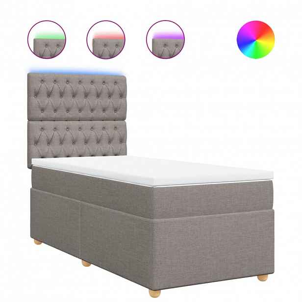 vidaXL Box spring postel s matrací taupe 90x190 cm textil