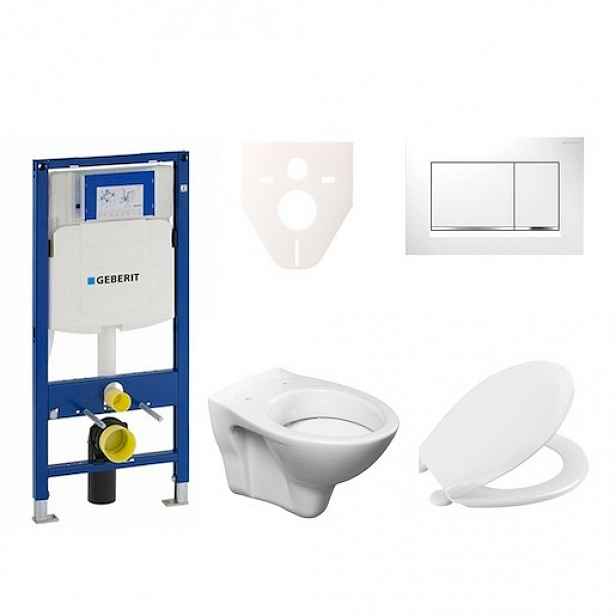 Závěsný set WC S-line + modul Geberit Duofix s tlačítkem Sigma 30 (bílá/chrom lesk) 111.300.00.5 NR5