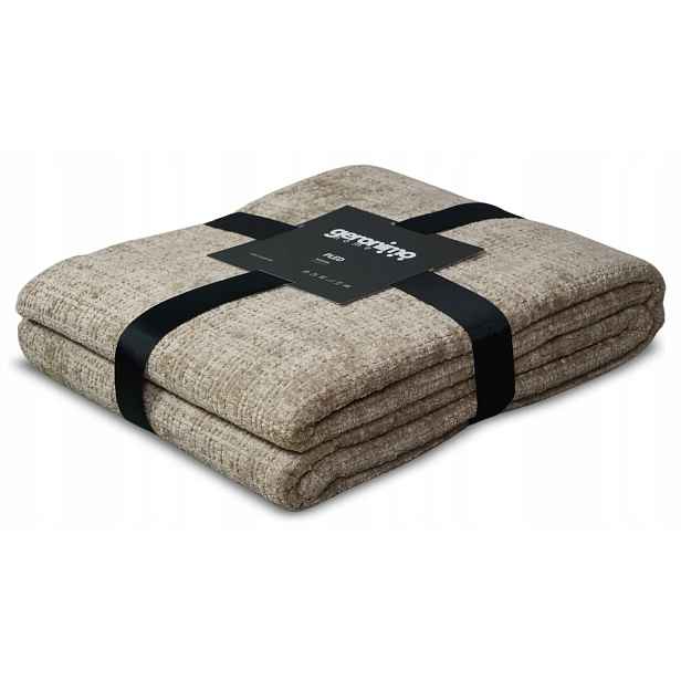 Deka Přehoz na postel Fluffy Cover 200x140 Útulná Měkká Teplá Hnědá