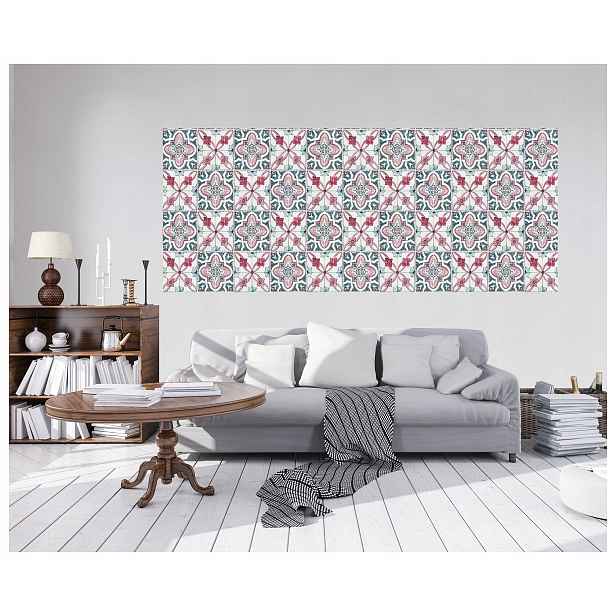Fototapeta Vzor Vintage Dlaždice Geometrický Ornament Květiny 250x104 lepidlo