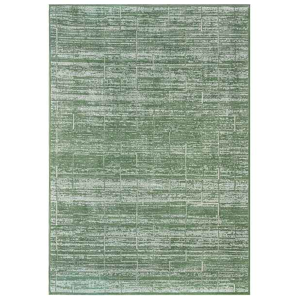 Koberec zelený 160x230 cm abstraktní moderní pro alergiky Oeko-Tex