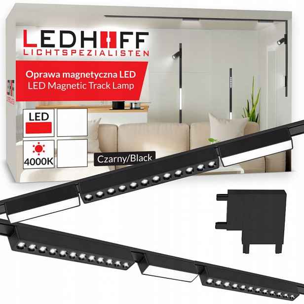 Magnetické kolejnicové osvětlení 2x Lišta 1 m 6x lineární lampa Led lišta