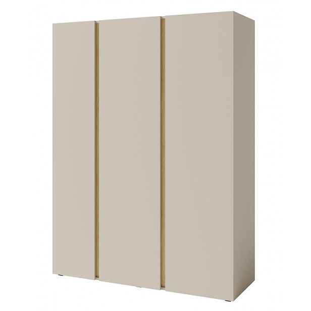 Šatní skříň Lucky, 145 cm, béžová/olejovaný dub