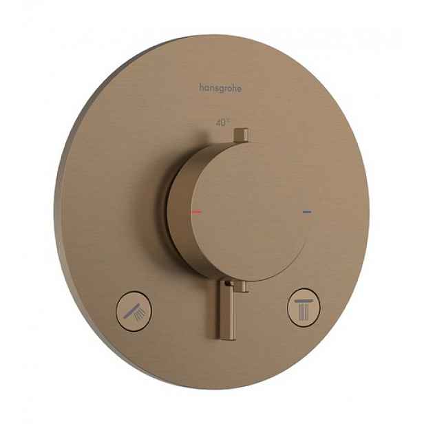 Sprchová a vanová baterie Hansgrohe Ecostat Comfort S bez podomítkového tělesa kartáčovaný bronz 33715140