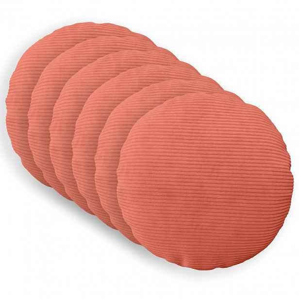 vidaXL Povlak na polštář 6 pcs HEERLEN Červená oranžová Ø 30 cm