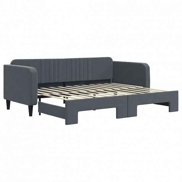 vidaXL Válenda s přistýlkou tmavě šedá 90 x 200 cm samet