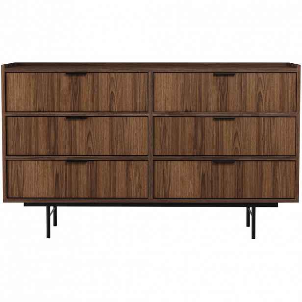 Beautysofa KOMODA Evron se 6 zásuvkami, ořech