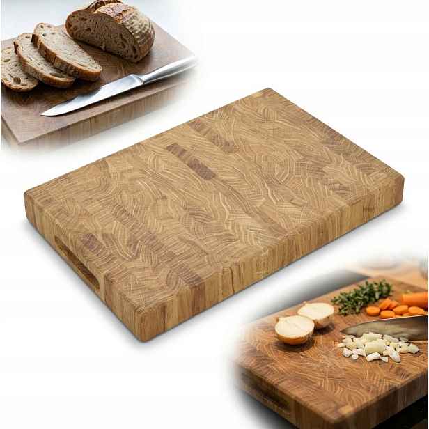 Prkénko na krájení Špalkové (end Grain) dubové olejované 40x30x4 Premium