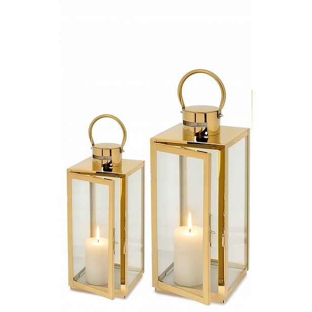 Sada 2 ks lampionů Glamour 49 38 cm zlaté lucerny