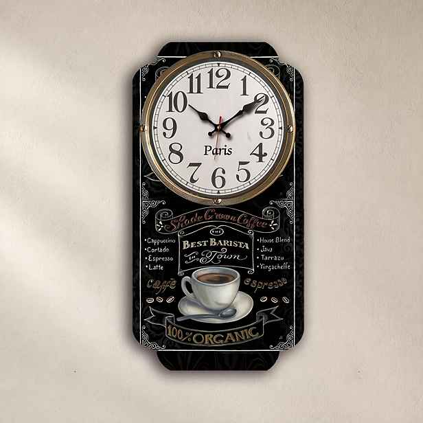 TEMU 1ks Hodiny Nepravidelného Tvaru, Vintage Kreativní Nástěnné Hodiny s Kávovým , Minimalistické Vintage Kávové Designové Nástěnné Hodiny, Tiché