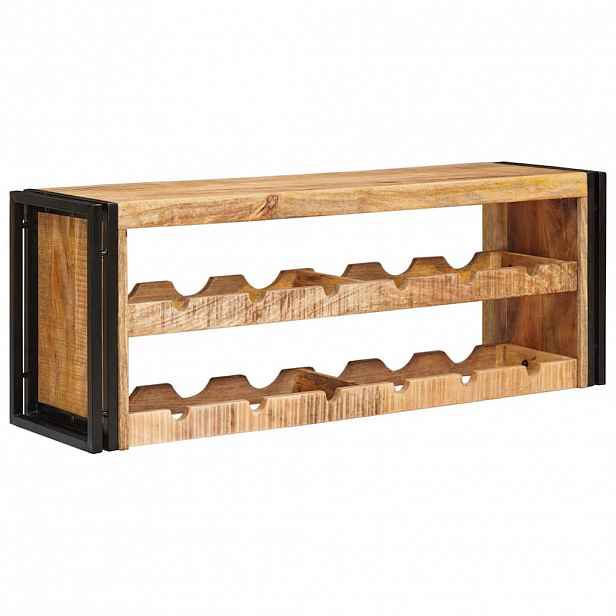 vidaXL Stojan na víno Hnědá 100 x 45 x 33 cm Masivní drsné mango dřevo