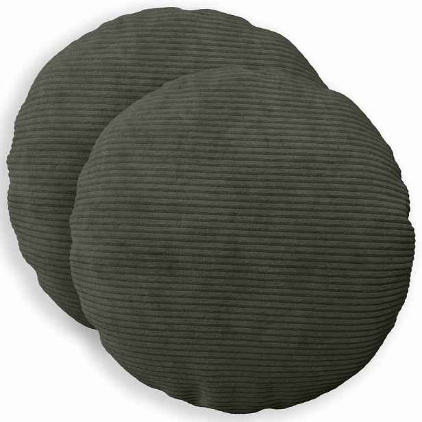 vidaXL Povlak na polštář 2 pcs HEERLEN Antracitová Ø 30 cm manšestr