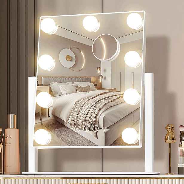 Zrcadlo na líčení Hollywood 36,5x29 Cm s Led osvětlením
