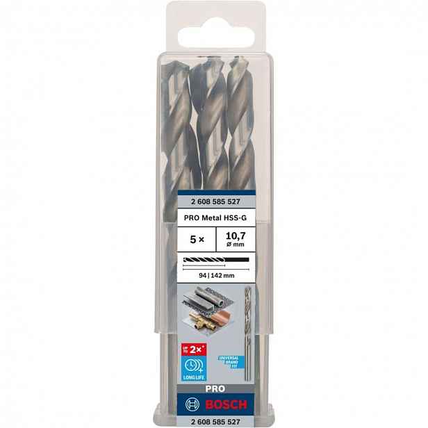 Bosch - Sada vrtáků do kovu, 10,7x142 mm, 5 ks 2608585527