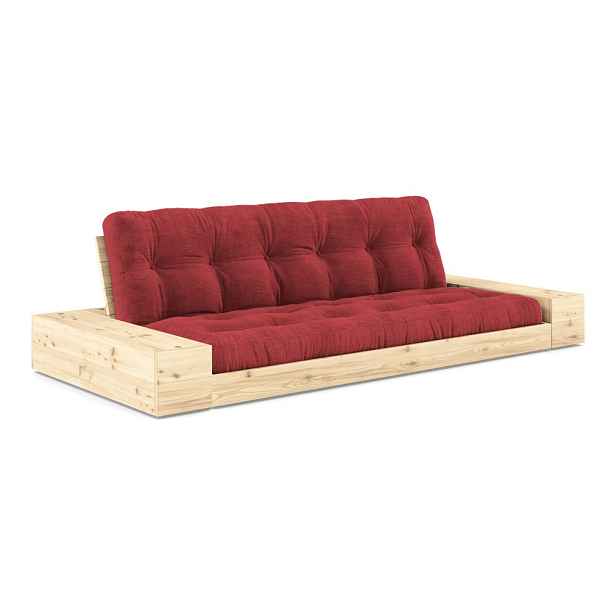 Červená manšestrová rozkládací pohovka 244 cm Base – Karup Design