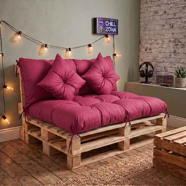 Interiérový polstr na palety CHILL ZONE 36 relax, gaming, mladé bydlení tmavě růžová Mybesthome