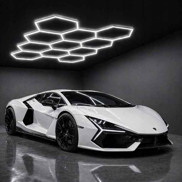 Lampa Led hexagon 11X 315x229 Cm garáž detailing Led design moderní