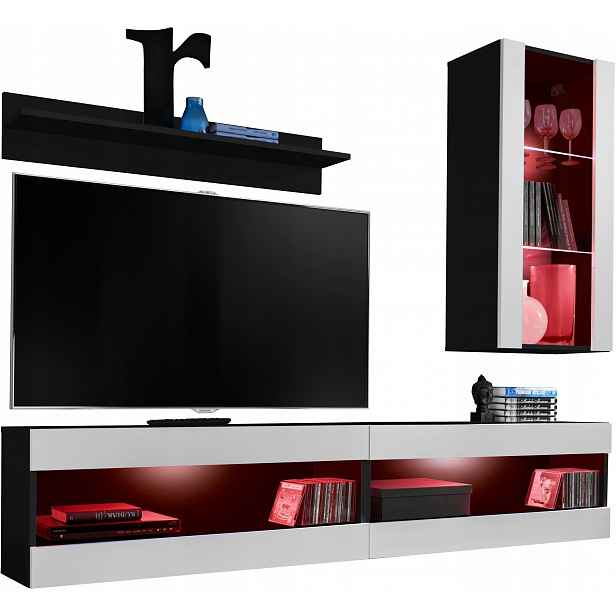 Sada Rtv nábytku Tivoli SET5 Černá/Bílá, Rgb Led