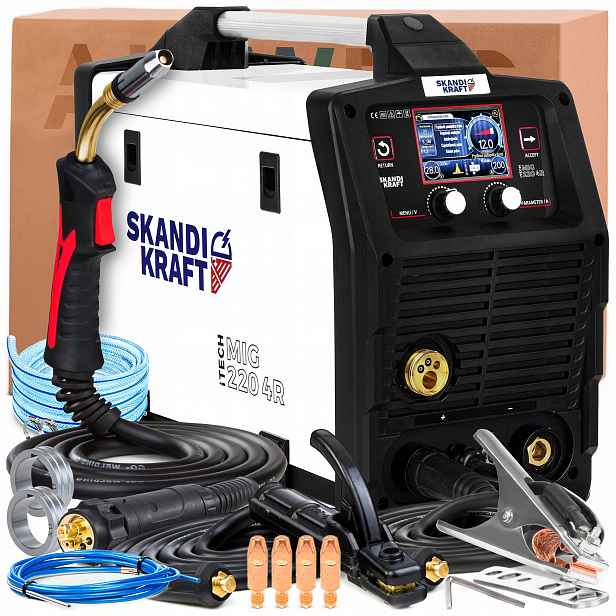 Svařovací Stroj Skandi Kraft Itech Mig 220 4R 230V 200A Synergie Tif DC Lift Mma