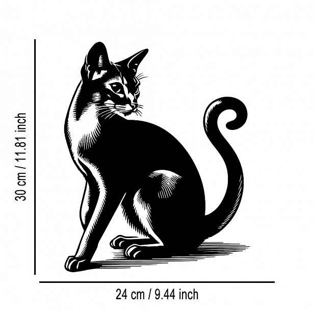 TEMU 1ks Exkluzivní Abstraktní Kovový Znak s Krátkosrstou Kočkou, Elegantní Minimalistický Umělecký Vánoce, Dekorace na Zeď, Vhodné pro Kancelář,