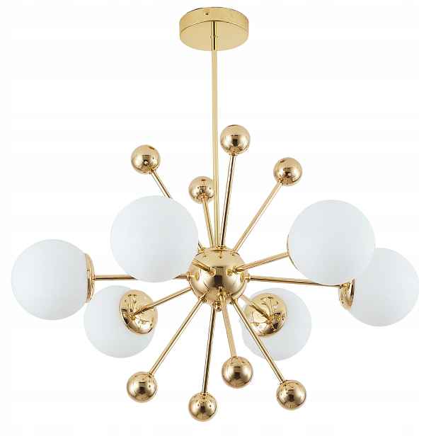 Závěsná Lampa Stropní Lustr Kule zlatá Moderní Led mléčná stropní svítidlo