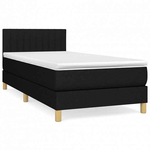 vidaXL Box spring postel s matrací černá 90x190 cm textil