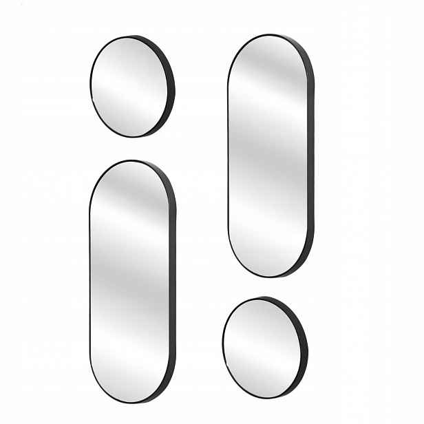 Cmp HD0401 Sada 4 zrcadel Deco, černá