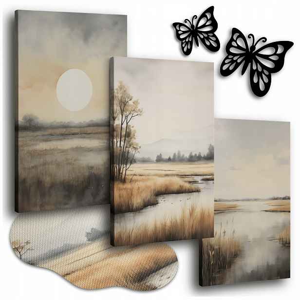 Obraz Na Plátně 150x70 cm Obrazy Do Obývacího Pokoje Krajina Pohled Na Řeku Jezero
