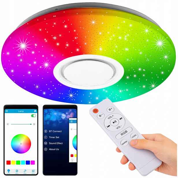 Rgb Led Barevná Lampa S Bluetooth Reproduktorem 60 W Dálkový Ovladač Aplikace