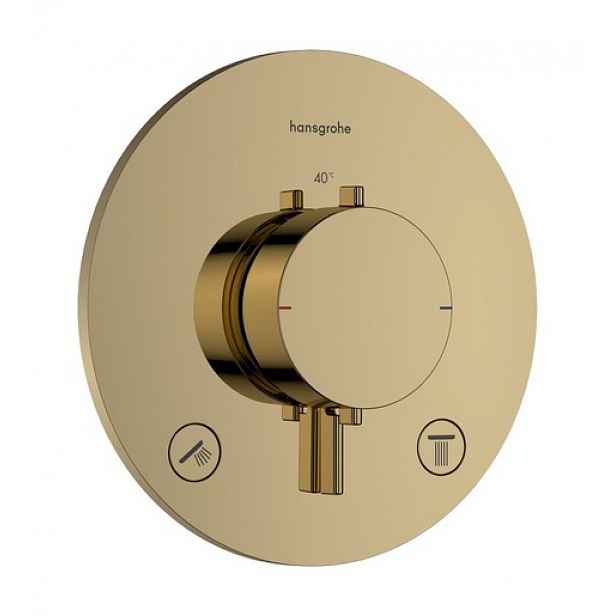 Sprchová a vanová baterie Hansgrohe Ecostat Comfort S bez podomítkového tělesa leštěný vzhled zlata 33715990