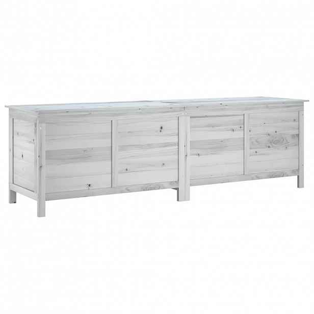vidaXL Zahradní úložný box bílý 198,5x50x56,5 cm masivní jedlové dřevo