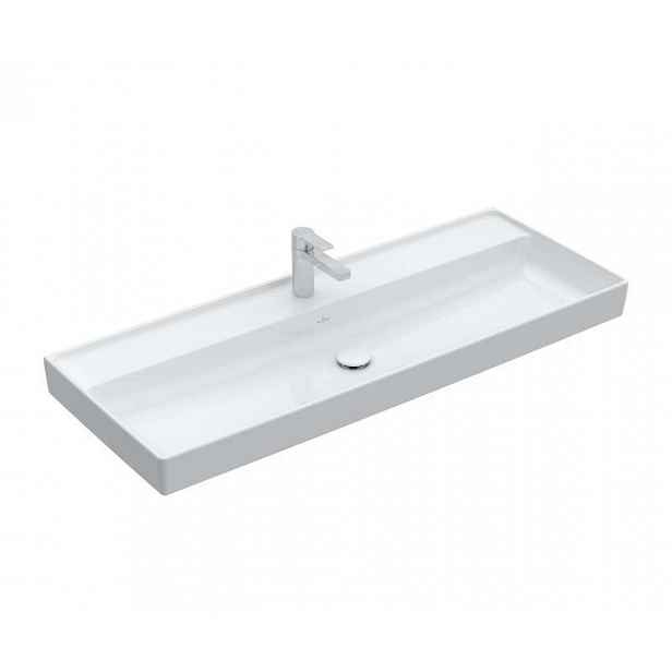 Villeroy & Boch Collaro - Umyvadlo nábytkové 120x47 cm, bez přepadu, otvor pro baterii, CeramicPlus, Stone White 4A33C2RW