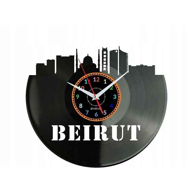 Beirut Dárek Originální dekorace do domu Hodiny z vinylové desky