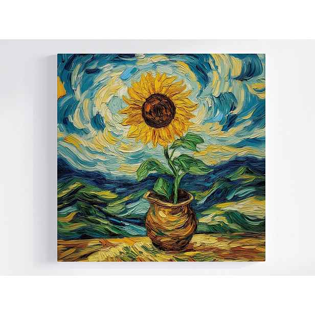 Obraz Na Plátně Canvas Dekorace Slunečnicová Květina Van Gogh Styl 50x50