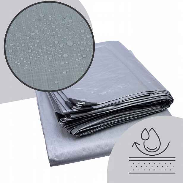 Plachta 6x12 m Mrazuvzdorná Stříbrná Zesílená Uv+ Silná