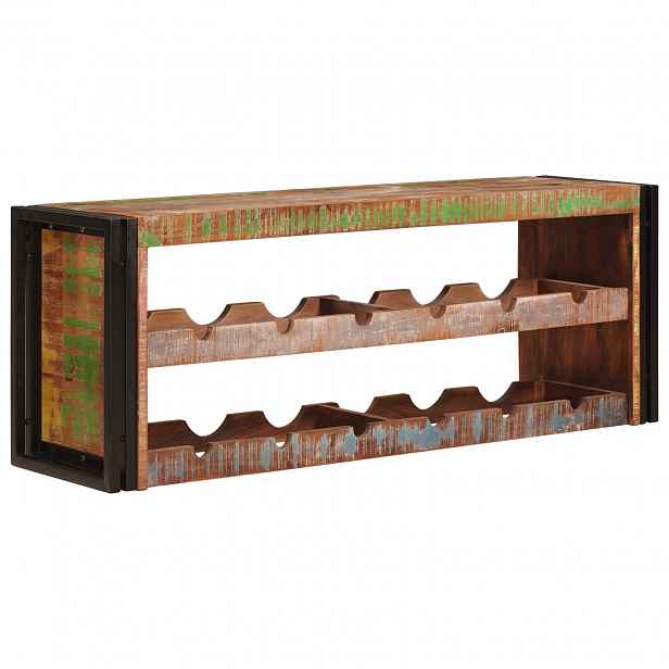 vidaXL Stojan na víno 120 x 45 x 33 cm Masivní znovu použité dřevo