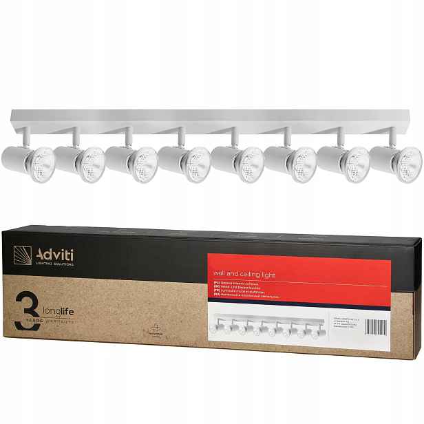 stropní svítidlo Led Regulovatelná lišta Nástěnné svítidlo 8x E27