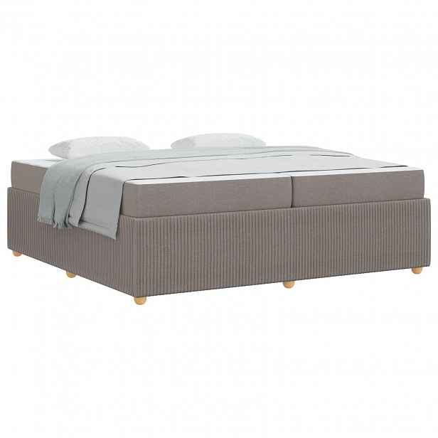 vidaXL Rám postele Taupe 200 x 200 cm textil