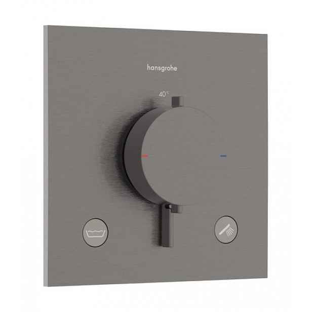 Sprchová a vanová baterie Hansgrohe Ecostat Comfort E bez podomítkového tělesa kartáčovaný černý chrom 33716340