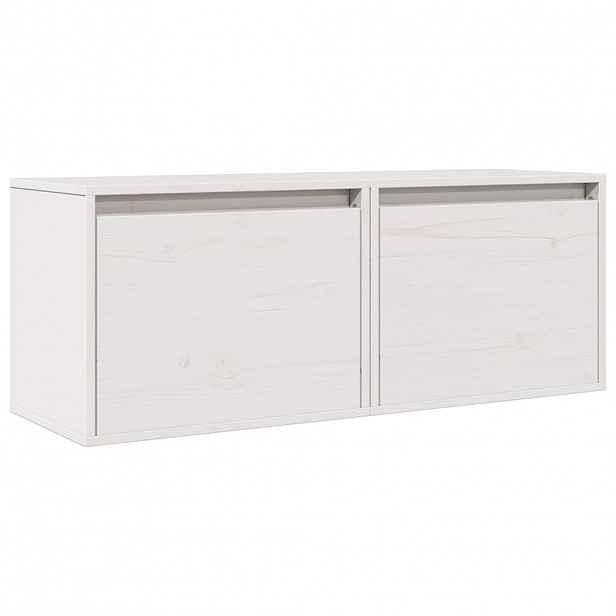 vidaXL Nástěnné skříňky 2 ks bílé 45 x 30 x 35 cm masivní borové dřevo