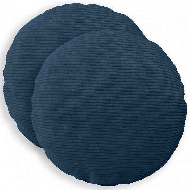 vidaXL Povlak na polštář 2 pcs HEERLEN Námořnická modrá Ø 30 cm