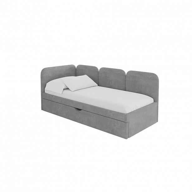 ALTDECOR JEDNOLŮŽKOVÁ POSTEL pro mládež s úložným prostorem, vpravo - ALVY 100x200 šedá