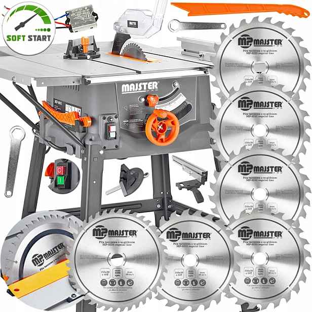 Stolní Pila 3400W řezačka 4-desková 6-kotoučová Soft Start MP0001