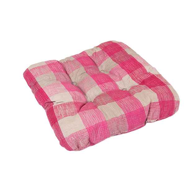 TOP Sedák s provázky 40x40 Vínovo-šedá kostka