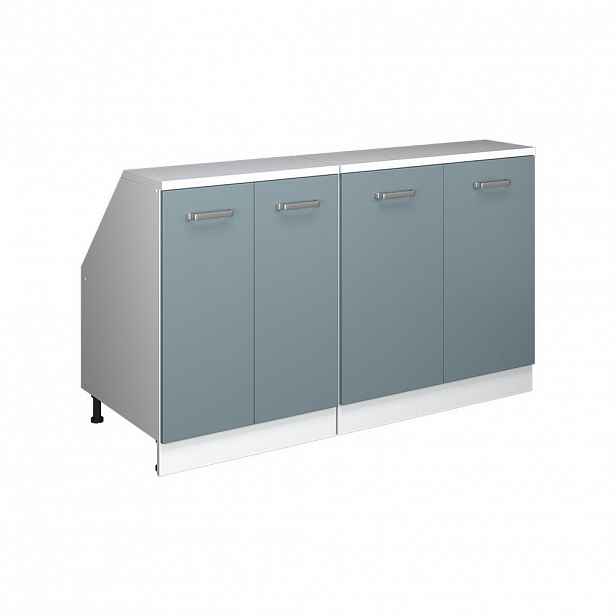 Vicco KUCHYŇSKÁ SKŘÍŇKA POD ŠIKMOU STŘECHU R-Line Modrošedá 140 cm Sada 2 korpusů skříně hloubka 60 cm