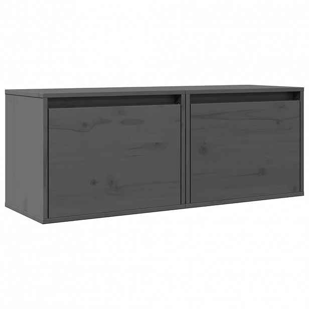 vidaXL Nástěnné skříňky 2 ks šedé 45 x 30 x 35 cm masivní borové dřevo