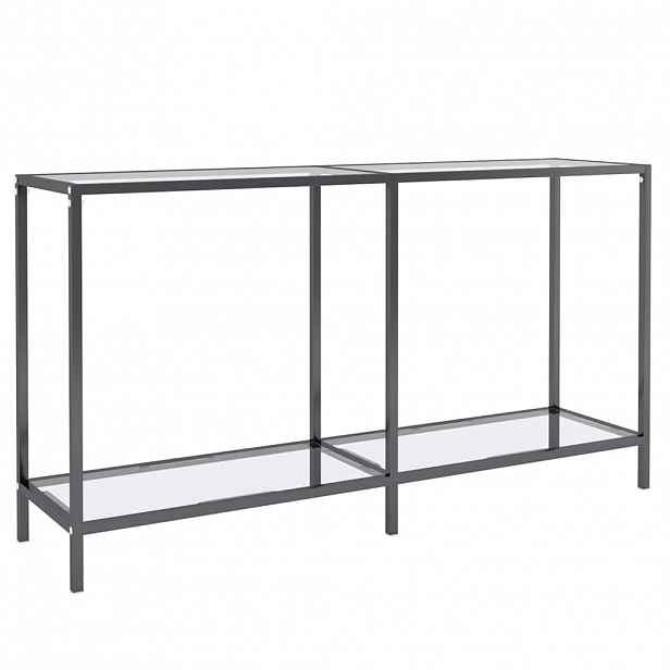 vidaXL Konzolový stolek průhledný 140 x 35 x 75,5 cm tvrzené sklo