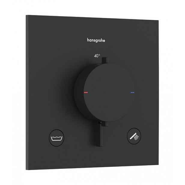 Sprchová a vanová baterie Hansgrohe Ecostat Comfort E bez podomítkového tělesa matná černá 33716670
