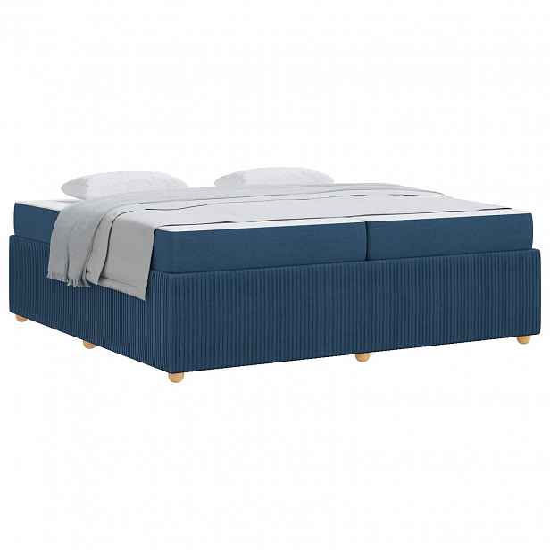 vidaXL Rám postele Modrá 200 x 200 cm textil